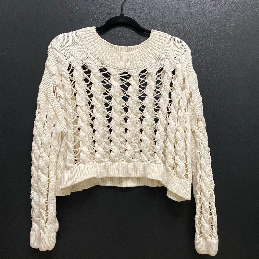 ZARA | Open Knit Crop Sweater